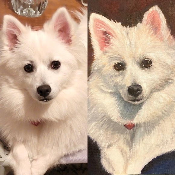Custom pet portrait, pet memorial, oil painting canvas, dog, cat - Picture 7 of 16